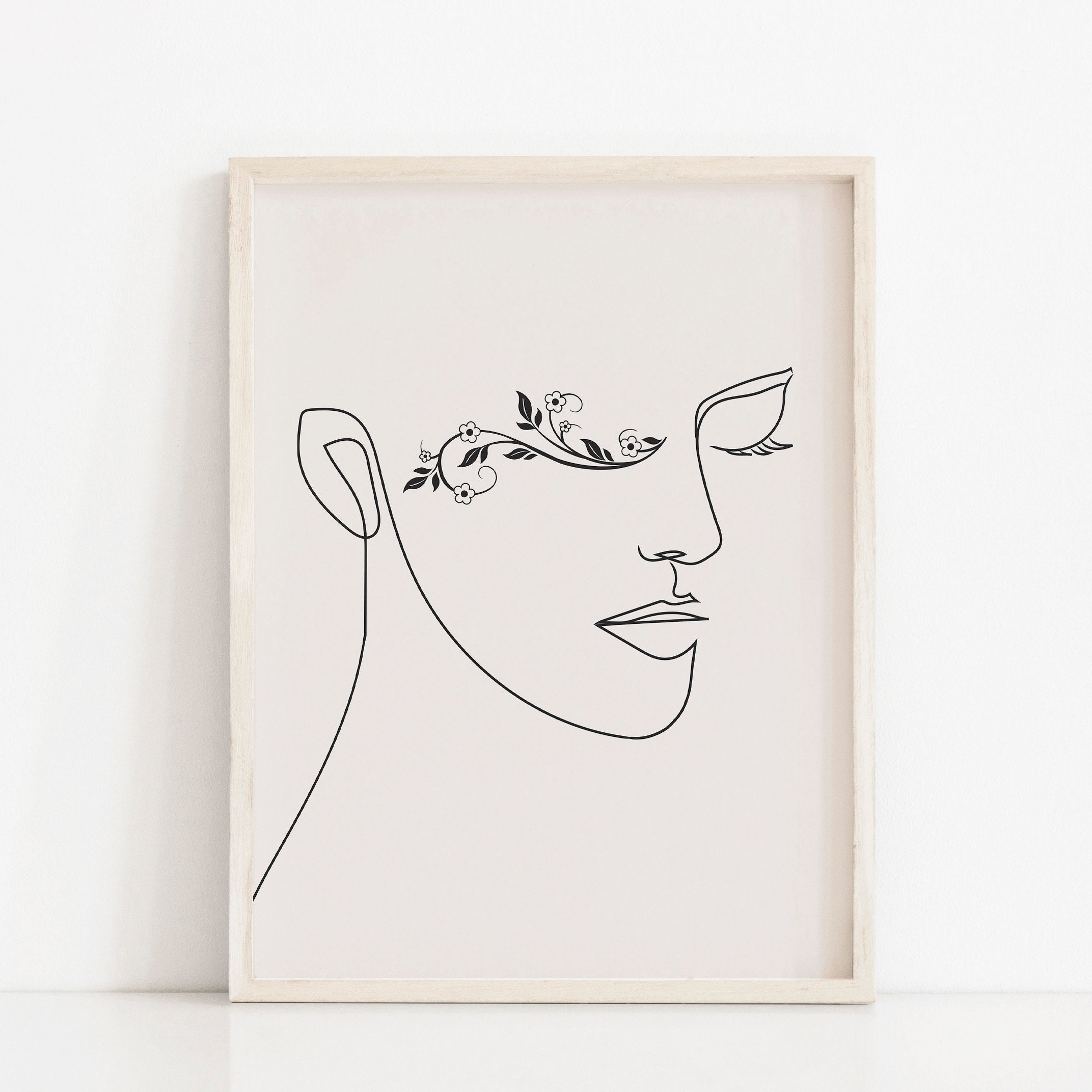Eyelash Art Print Abstract Woman Face Line Art Print Female | Etsy