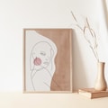Woman Face Single Line Drawing, Abstract Woman Line Art Print, Bohemian Neutral Colors Wall Art, Line Art Earth Tones Minimal Art Boho Decor product logo