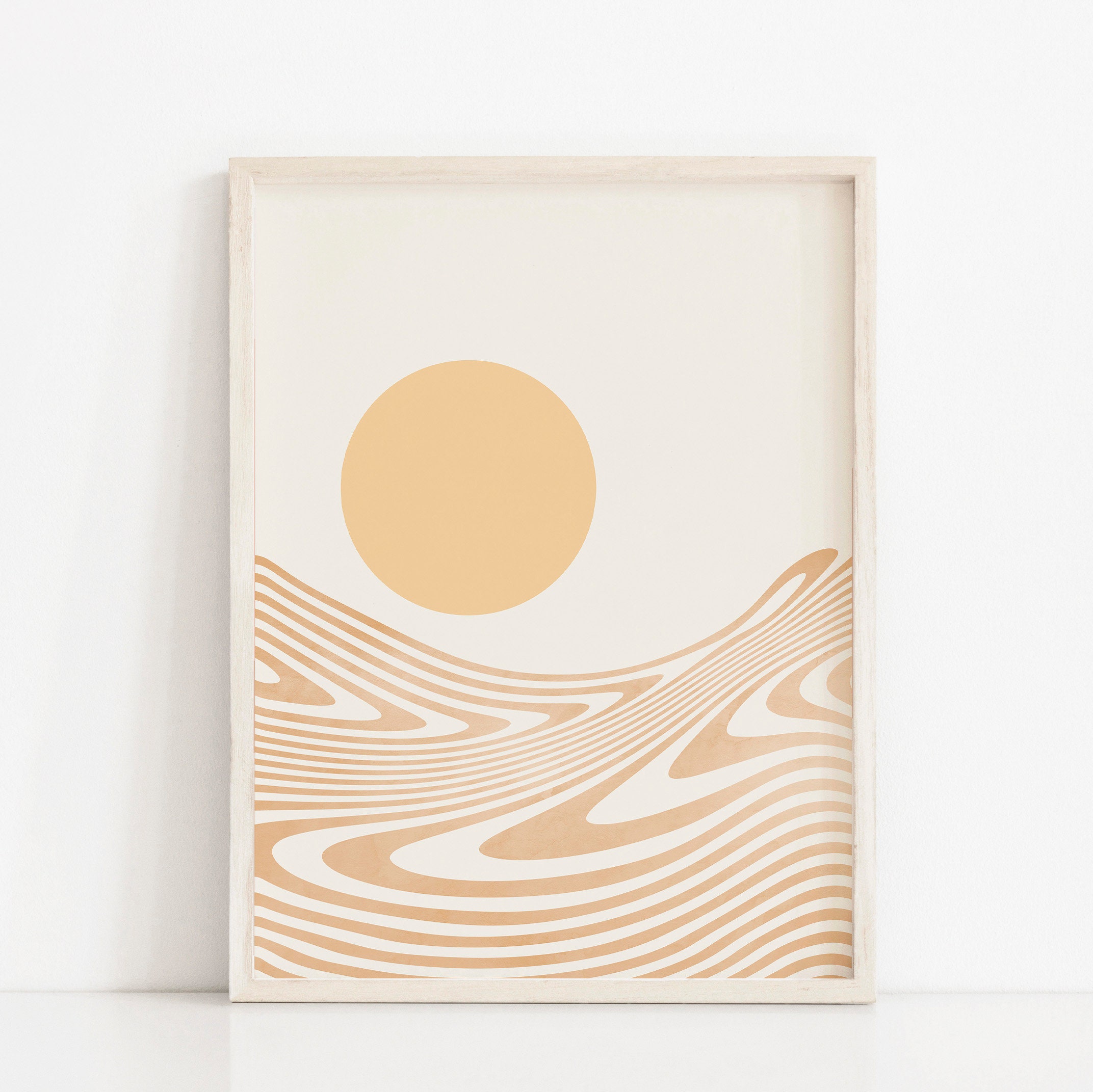 Abstract Desert and Sun Art Print Boho Decor Mid Century | Etsy
