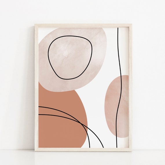 Modern Abstract Shape Deco Printable Contemporary Wall Art Print Mid-Century Artwork Minimalist Design Neutral Tones Poster