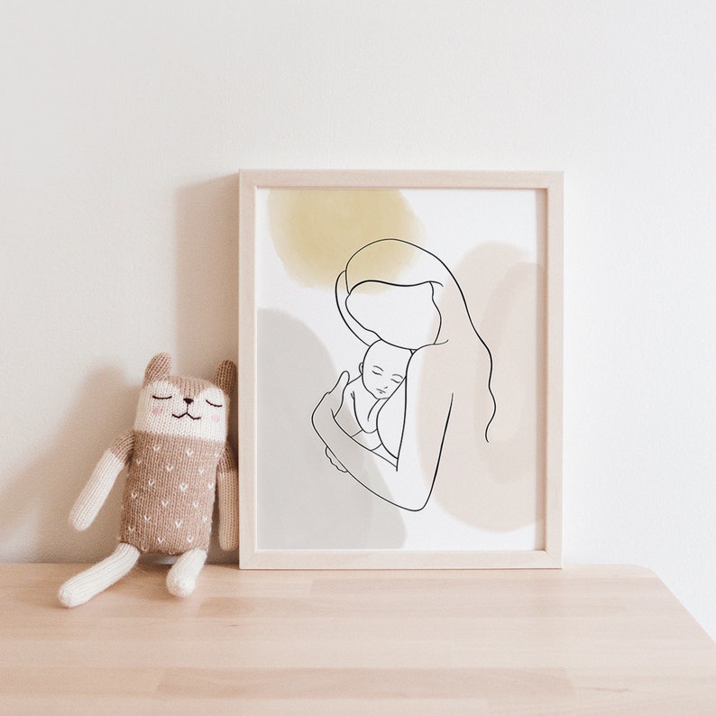 first mother's day gifts mother-and-child line painting