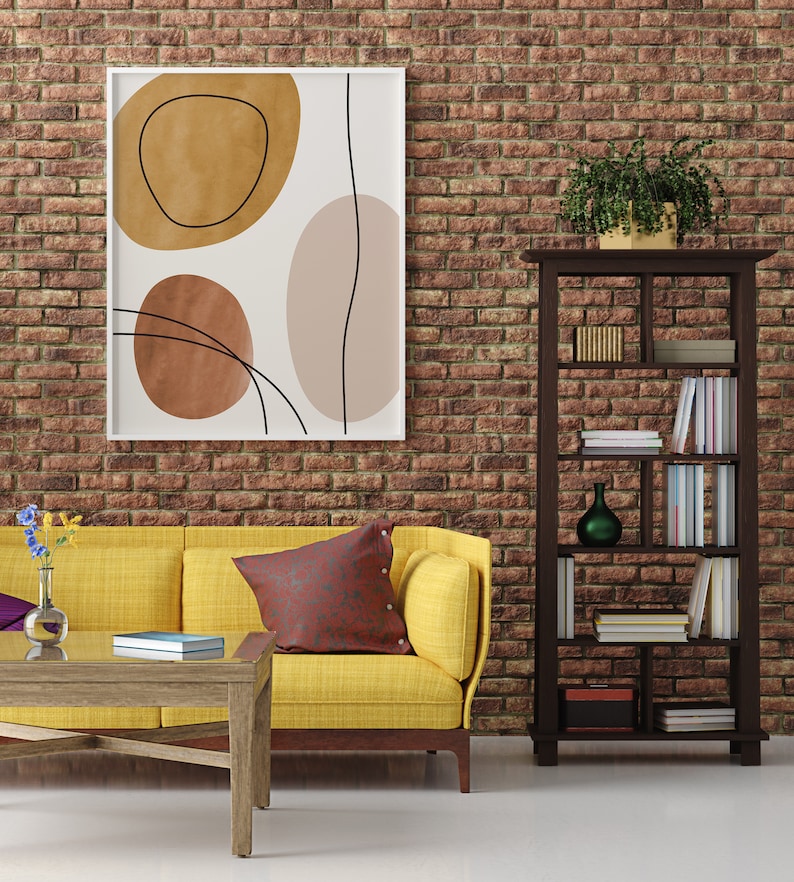 Mid Century Modern Printable Wall Art Abstract Neutral