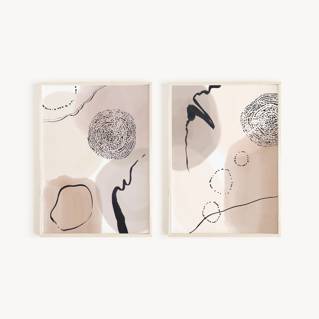 Abstract Watercolor Prints Set of 2, Abstract Wall Art, Abstract ...