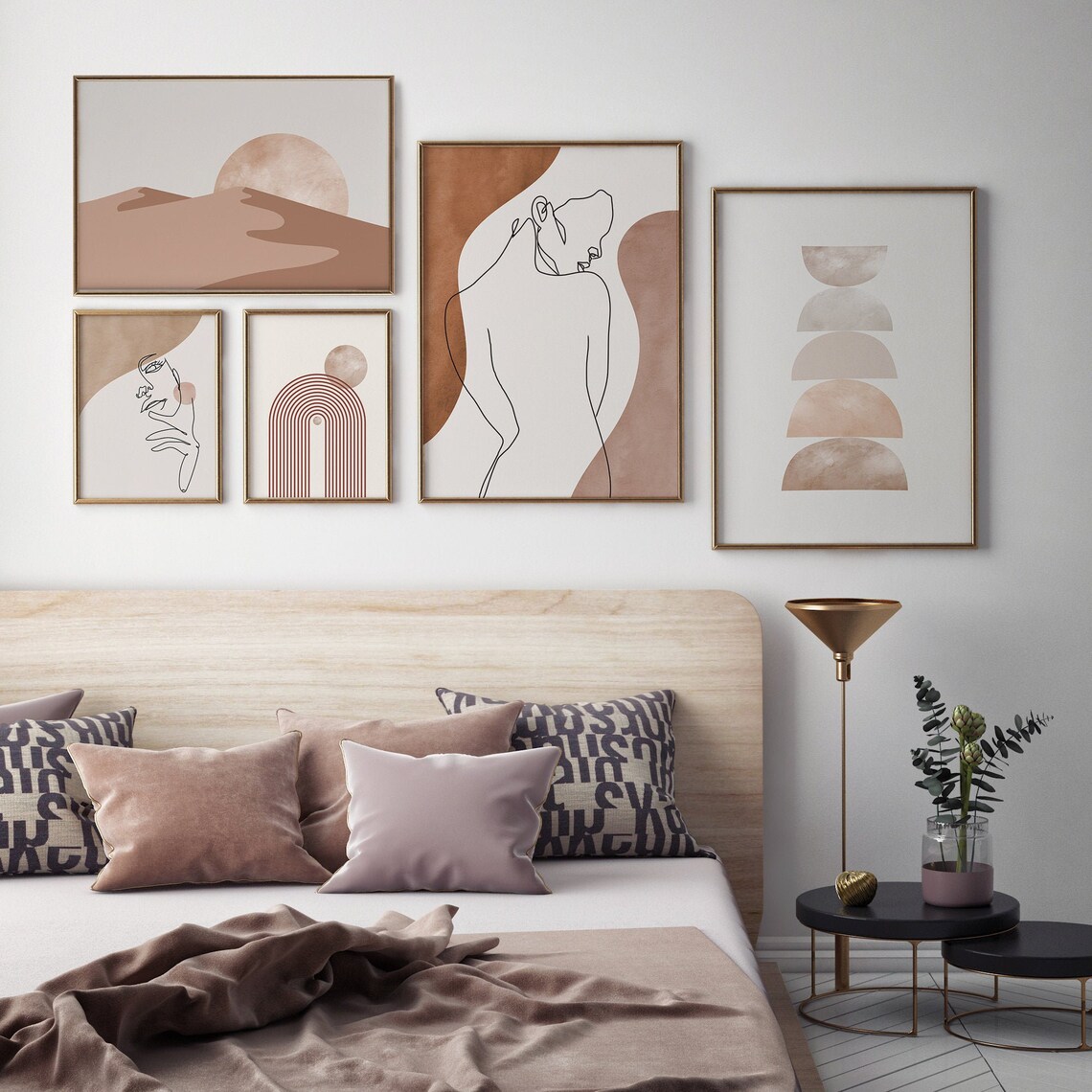 Gallery Wall Neutral Colors Bohemian Decor Art Print Set of 5 Etsy