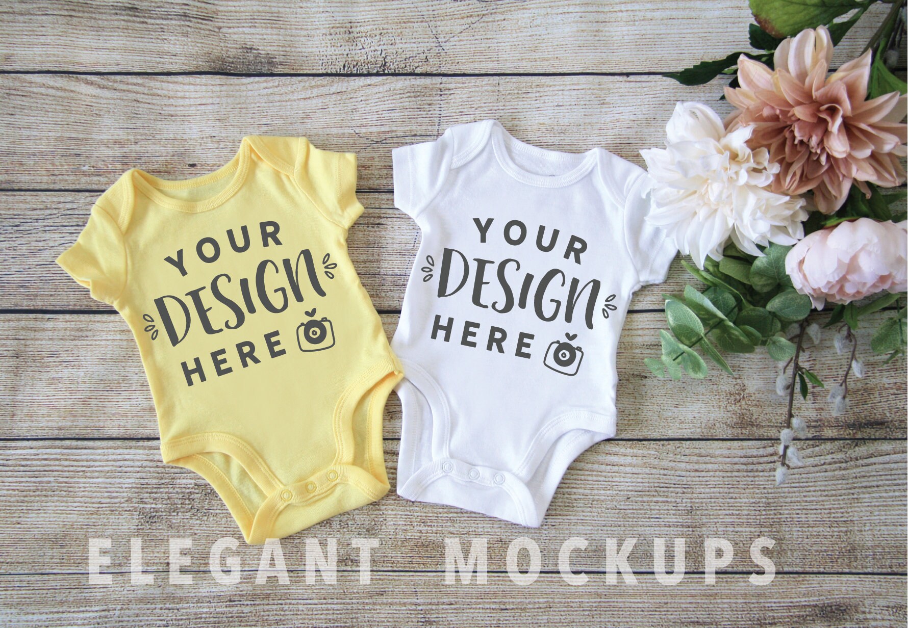 Download Yellow And White Onesies Mockup Mock Up Onesies Baby Boy Etsy