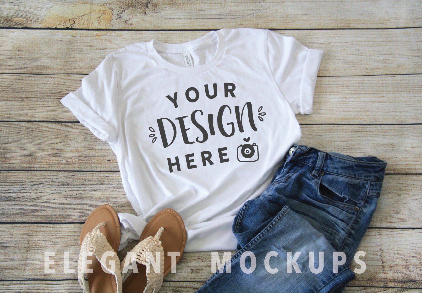Simple White Shirt Mockup Bella Canvas 3001c Jpg Photography Etsy