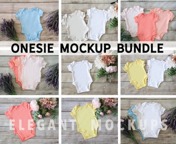 Mockup Onesies Bundle Of 9 Mock Up Baby Boy Girl Photography Etsy