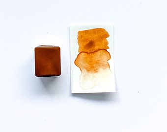 Dark Ochre, German No. 348 (PY43) Origin: Germany ( Saalfeld, Hesse, Upper Harz) kreativascolors® natural paint (watercolor color)