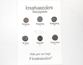 Colors of the Month February - Stone Pimente - 6 handmade #kreativascolors Color Dots - Watercolor Color / Watercolor Color