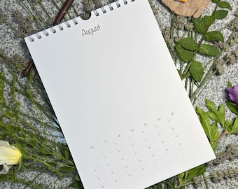 A3 Blank Calendar 2025 / 2026 / 2027 / 2028 / Perpetual for DIY, 29.7x42cm – bound with wall hanger (Watercolor paper / Mixed Media)