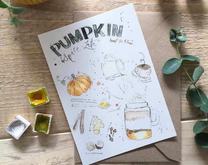 Painted recipe "Pumpkin Spice Latte"