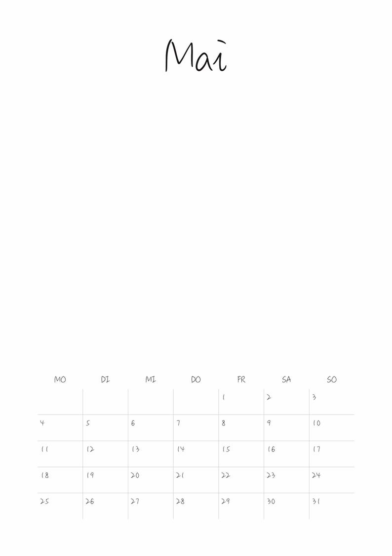 Blanco doe-het-zelf wandkalender voor 2026, 2027 en voor altijd – A4-wandkalender, ringband, aquarelpapier of mixed media om op te schilderen. afbeelding 8