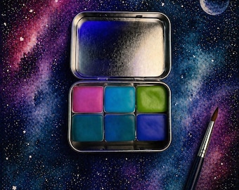 Watercolor Set Electric Neos | 6 Neon Daylight Fluorescent Paints | Electric Neonpastells