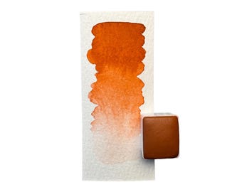 Watercolor Carrot – C12 | Vintage paint, handmade, warm orange, half pan, lightfast, True Colors