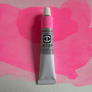 Watercolor Pop – NT07 | Neon pastel, handmade paint, neon pink, artist supply, urban sketching, expressive art tone, 14ml / 0.47 fl oz Tube