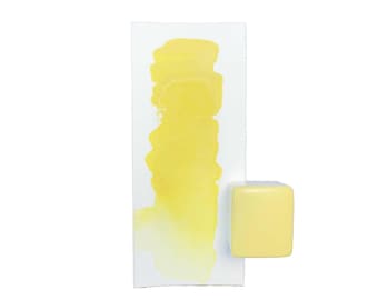 Handmade Watercolor Half Pan Butter F04 – Creamy Spring Yellow, vegan, lightfast
