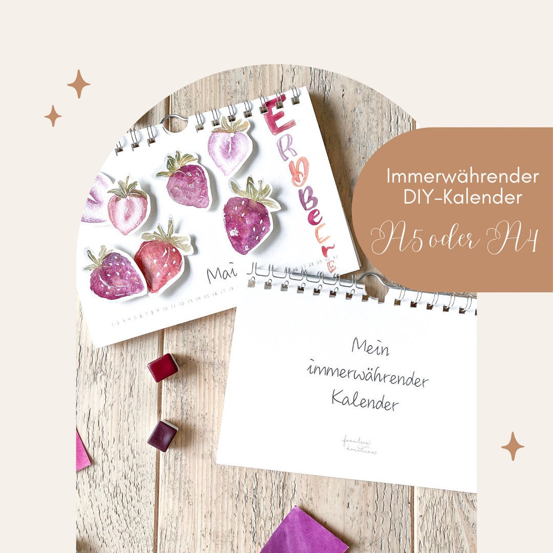 Immerw&auml;hrender Blanko Kalender zum selbst Gestalten A 4 oder A5 fertig