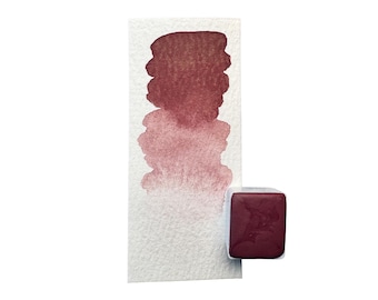 Watercolor Plum – C15 | Vintage paint, handmade, shimmering violet, half pan, lightfast, True Colors