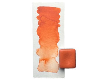 Watercolor Paint Amber – S32 | Handmade art supplies, warm orange, bright, highly pigmented, lightfast