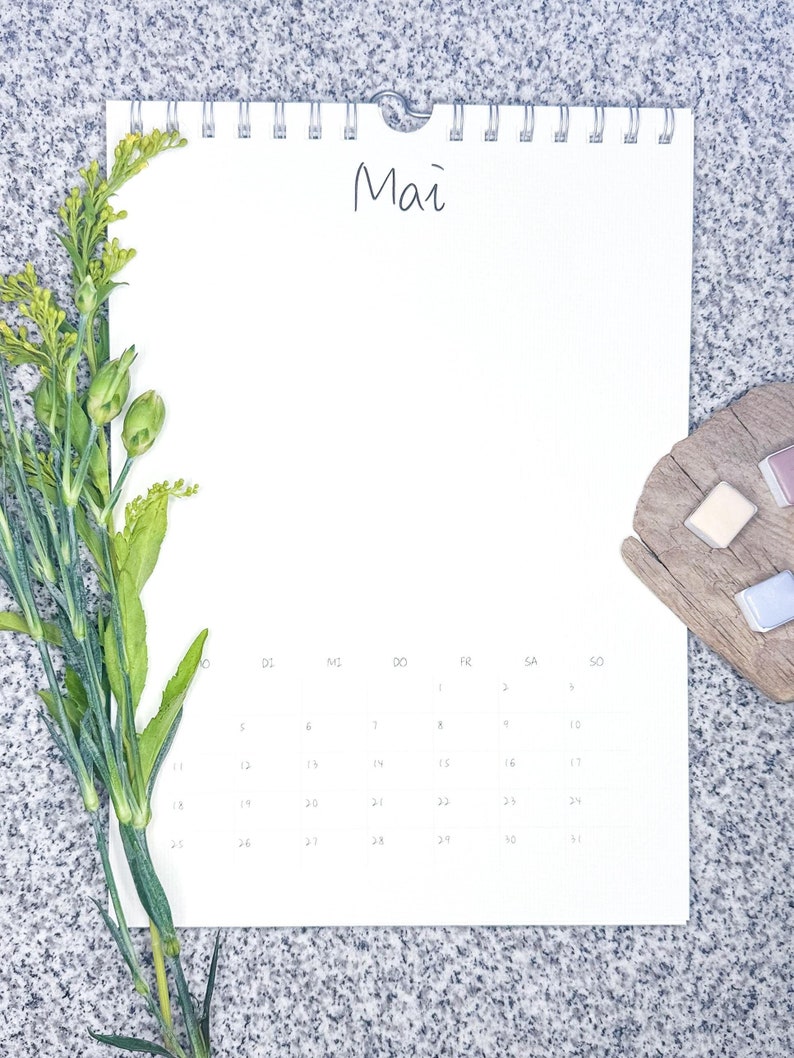 Blanko KalenderBlanko Kalender zum Selbstgestalten 2026 2027 & ewig – A4 DIY Wandkalender ringgebunden, Aquarellpapier oder Mixed Media zum Bemalen, von CreativeTrueColors
