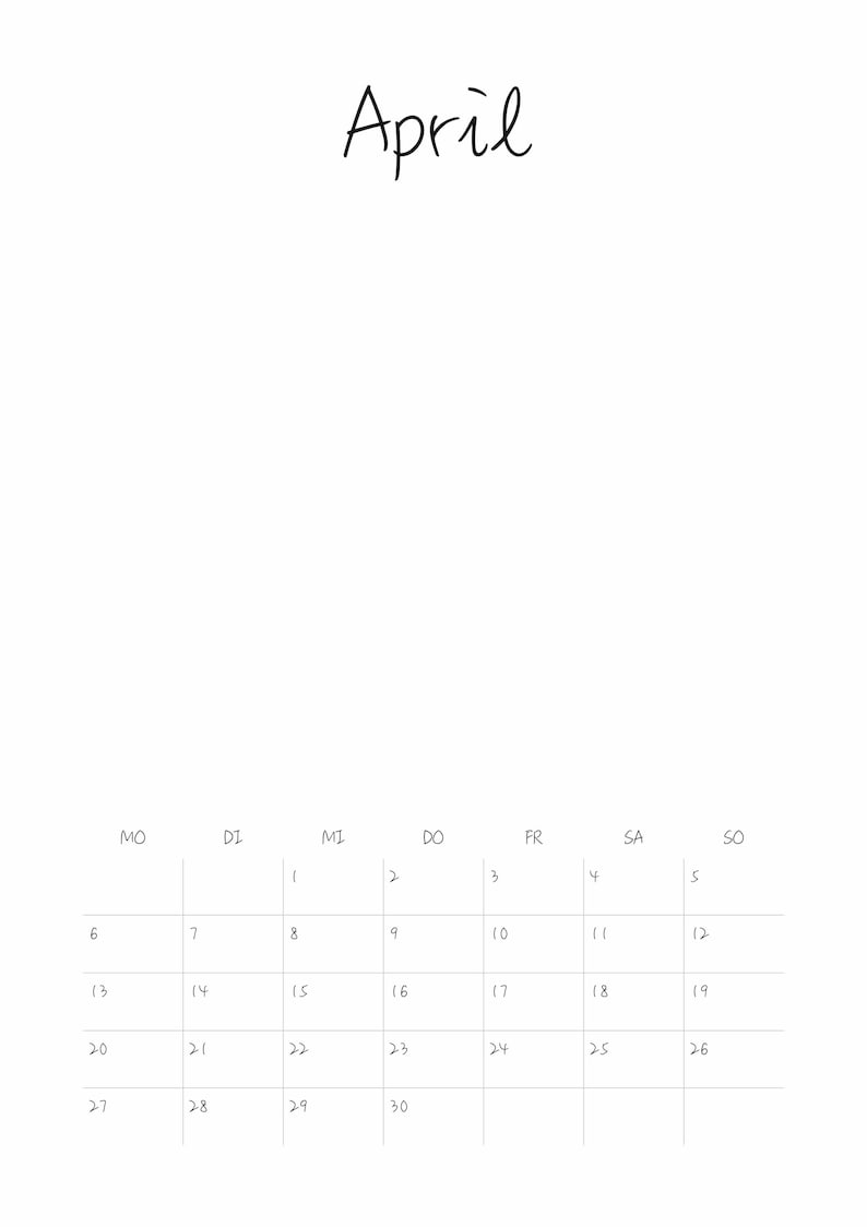 Blanco doe-het-zelf wandkalender voor 2026, 2027 en voor altijd – A4-wandkalender, ringband, aquarelpapier of mixed media om op te schilderen. afbeelding 7