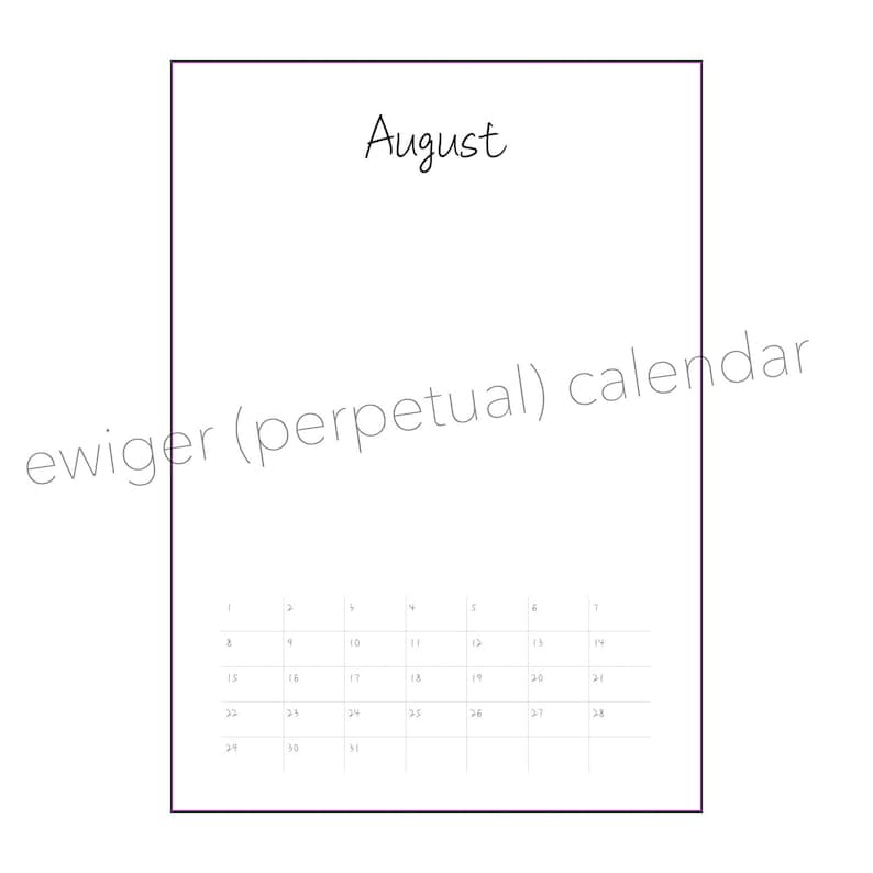 Blanco doe-het-zelf wandkalender voor 2026, 2027 en voor altijd – A4-wandkalender, ringband, aquarelpapier of mixed media om op te schilderen. afbeelding 16