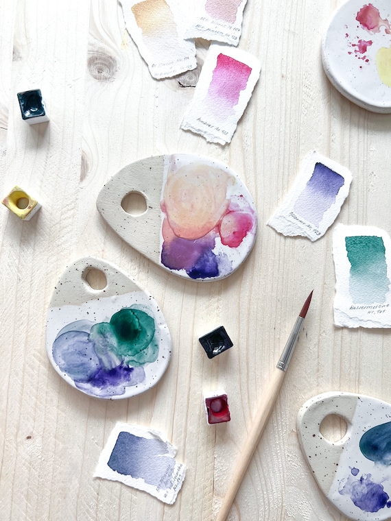 Watercolor Mixing Palette Made of Ceramic Handmade Mix Your