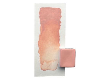 Watercolor Earthy Coral – S40 | Handmade paint, soft coral tone, natural & warm, artist supply, pastel, half pan, lightfast, True Colors
