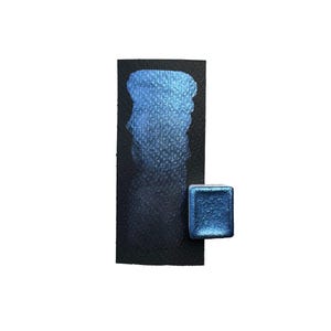 Handmade Glitter Watercolor – sapphire blue metallic effect, highly pigmented half pan - G10