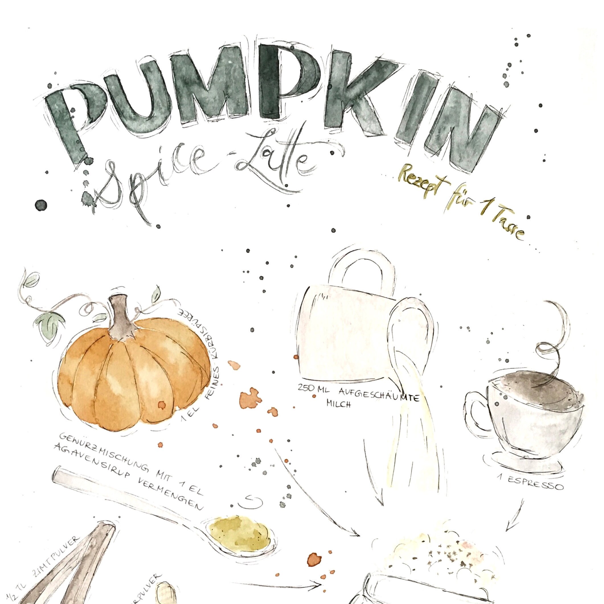 Painted recipe Pumpkin Spice Latte