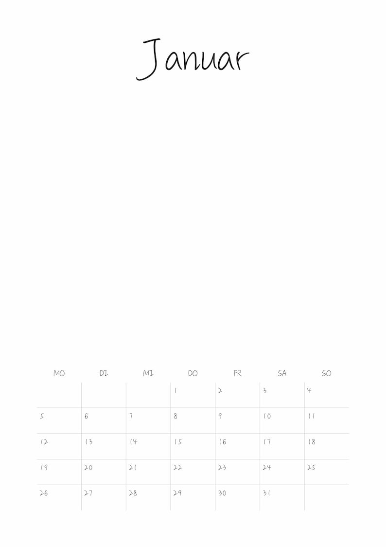 Blanco doe-het-zelf wandkalender voor 2026, 2027 en voor altijd – A4-wandkalender, ringband, aquarelpapier of mixed media om op te schilderen. afbeelding 4