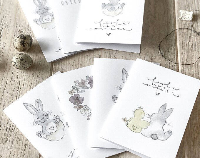 Easter cards in portrait format various designs - watercolor