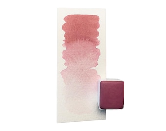 Watercolor Christmas Rose – C13 | Vintage paint, handmade, rose violet, half pan, lightfast, True Colors