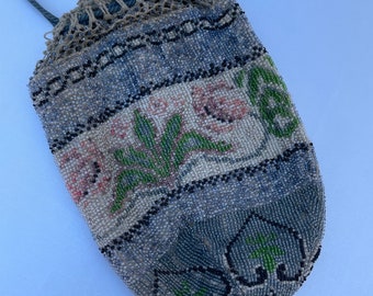 Antique Victorian Reticule Bag Floral Beadwork Beaded Evening Purse - Etsy