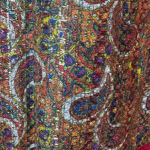 Vintage 60s sue storm psychedelic paisley metalli… - image 6