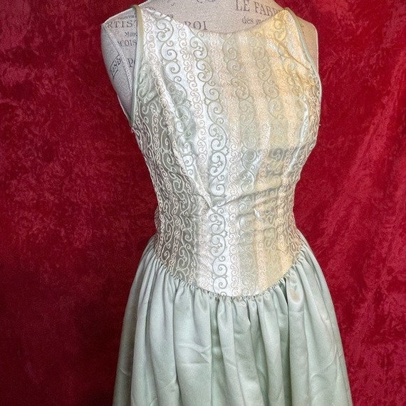 Vintage Jessica McClintock gunne sax mint paisley… - image 4