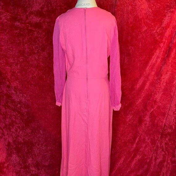 Vintage 50s hot pink rhinestone maxi gown - image 8