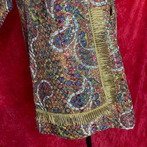 Vintage 60s sue storm psychedelic paisley metallic dress image 4