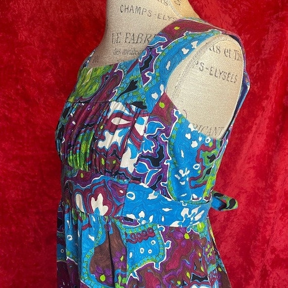 Vintage 60s trippy psychedelic floral midi dress - image 6