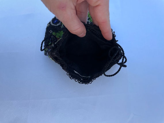 Antique / Victorian microbeaded drawstring purse - image 3