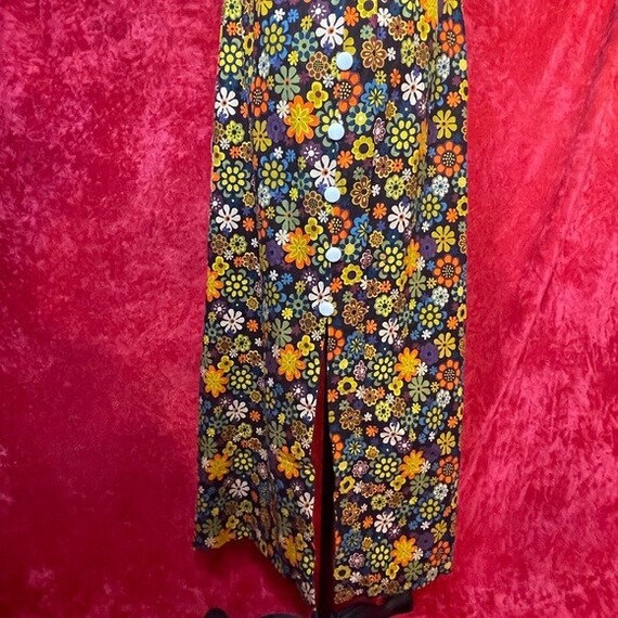 Vintage 60s corduroy floral cheongsam dress - image 8