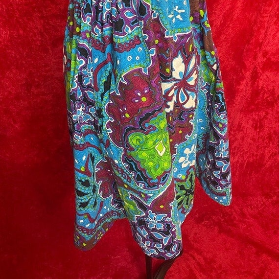 Vintage 60s trippy psychedelic floral midi dress - image 7