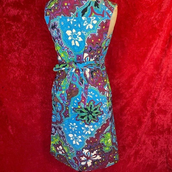 Vintage 60s trippy psychedelic floral midi dress - image 5