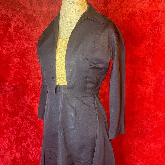 1940s 2 piece dress and jacket embroidered set - image 7