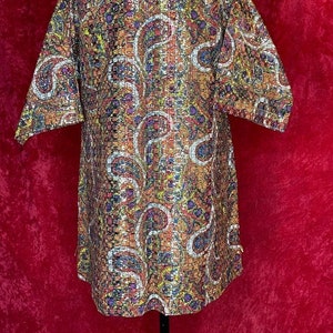 Vintage 60s sue storm psychedelic paisley metallic dress image 8