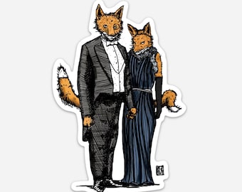 BellavanceInk: Foxes Feeling Fancy Vinyl Sticker