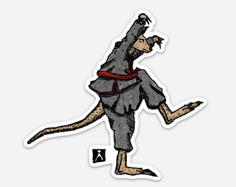 BellavanceInk: Kangaroo Doing Karate Vinyl Sticker