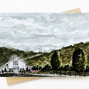 BellavanceInk: Greeting Card Of A Winery In Crozet Virginia Area &quot;King Family Vineyards&quot;  5 x 7 Inches