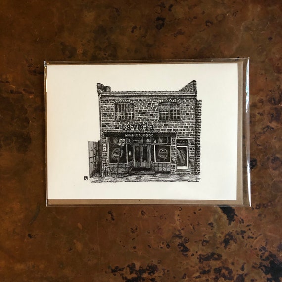 Mailing Card With Vintage Charlottesville Spudnuts Restaurant 5 x 7 Inches BellavanceInk