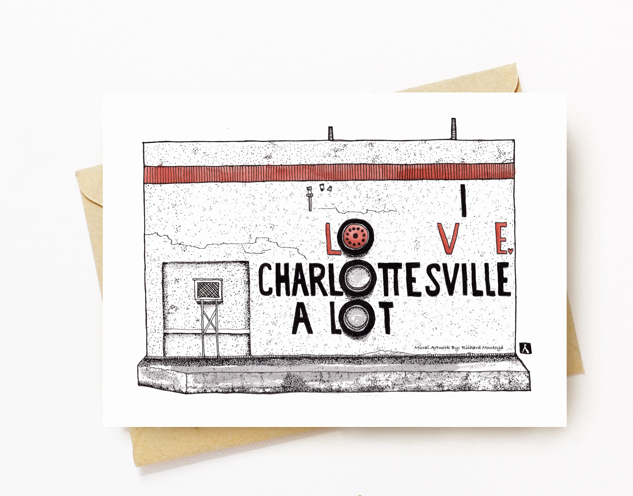 Bellavanceink Greeting Card of the Charlottesville Belmont Landmark i